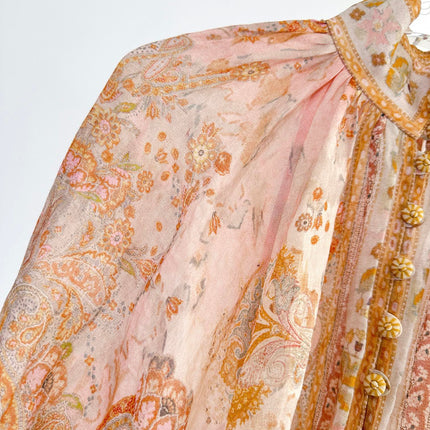 ZIMMERMANN HIGH-NECK FLARE-SLEEVE TOP 270178