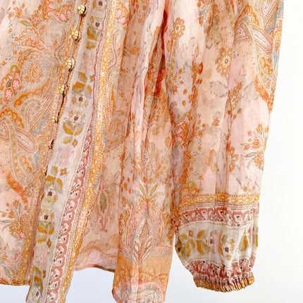 ZIMMERMANN HIGH-NECK FLARE-SLEEVE TOP 270178