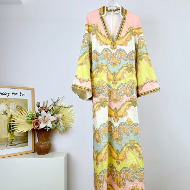 DEEP V-NECK DRESS WITH SIDE SLIT 266468