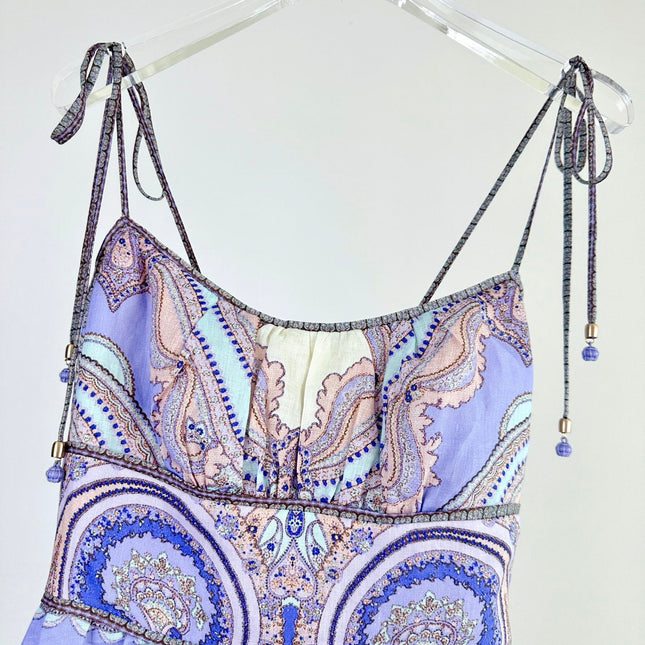 SPAGHETTI STRAP PRINTED MAXI DRESS