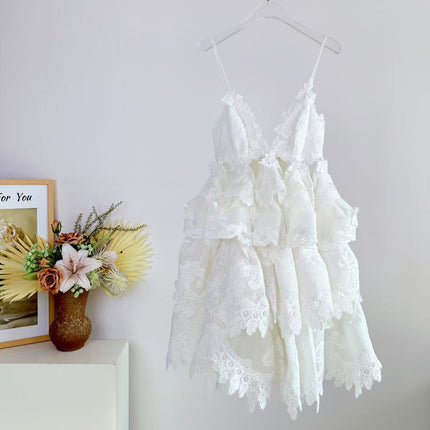 ZIMMERMANN LACE LAYERED MINI DRESS 270381