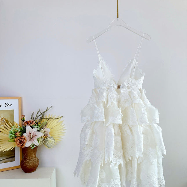 ZIMMERMANN LACE LAYERED MINI DRESS 270381