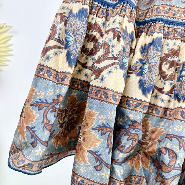 LONG SKIRT PRINTED 25S IN SPUN SILK 266326