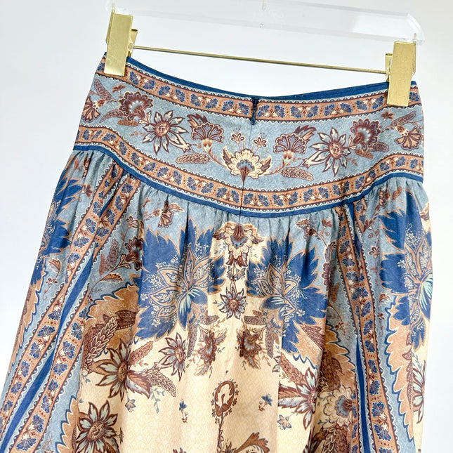 LONG SKIRT PRINTED 25S IN SPUN SILK 266326