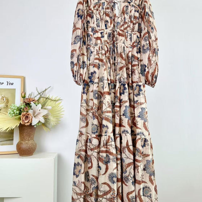 ZIMMERMANN TIERED PLEATED MIDI DRESS 270241