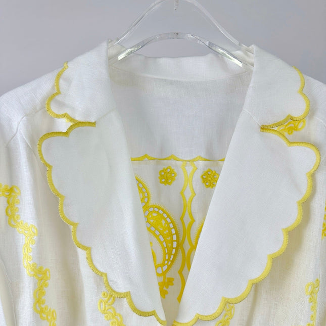 ZIMMERMANN EMBROIDERED SHORT-SLEEVE MINI DRESS 270269