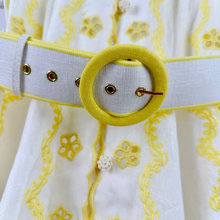 ZIMMERMANN EMBROIDERED SHORT-SLEEVE MINI DRESS 270269