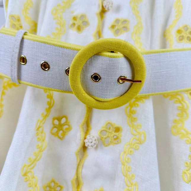 ZIMMERMANN EMBROIDERED SHORT-SLEEVE MINI DRESS 270269