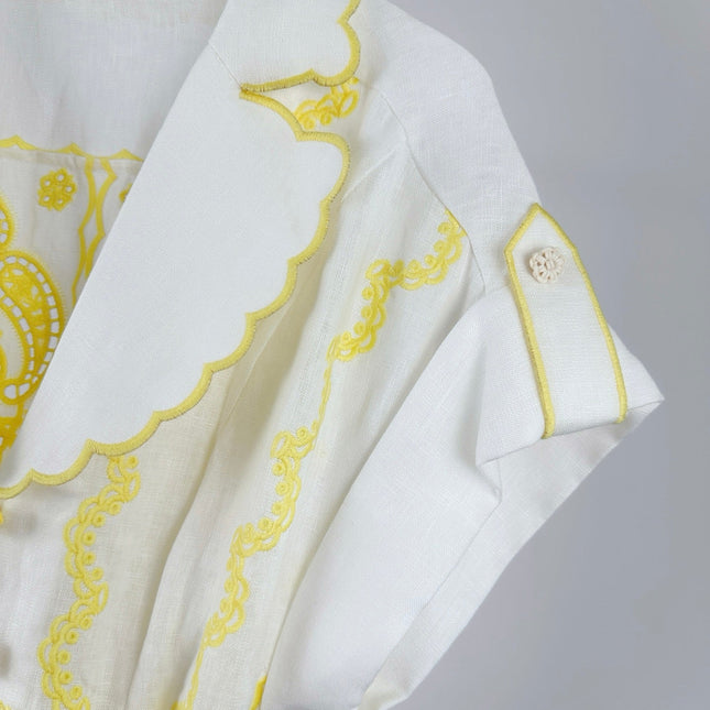 ZIMMERMANN EMBROIDERED SHORT-SLEEVE MINI DRESS 270269