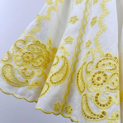 ZIMMERMANN EMBROIDERED SHORT-SLEEVE MINI DRESS 270269