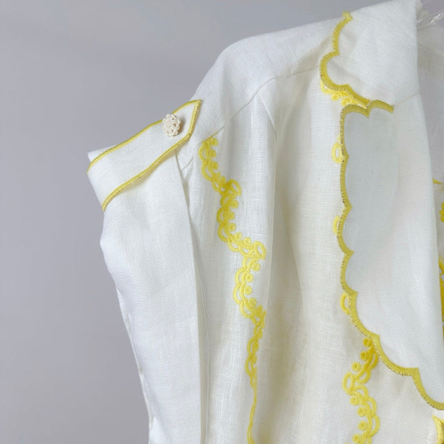 ZIMMERMANN EMBROIDERED SHORT-SLEEVE MINI DRESS 270269