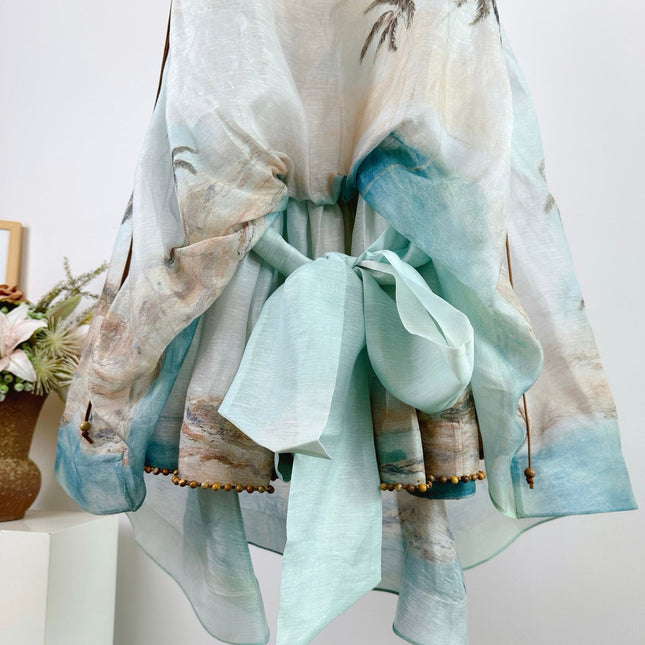 ZIMMERMANN BALANCE DEEP V-NECK MINI DRESS 270315