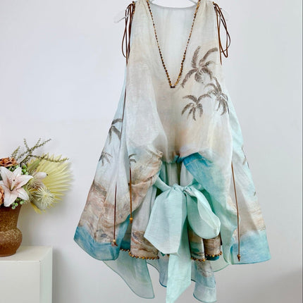 ZIMMERMANN BALANCE DEEP V-NECK MINI DRESS 270315