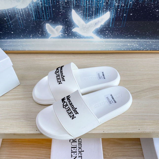 SLIDES SANDAL IN WHITE TPU SINGLE STRAP LOGO