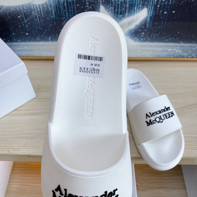 SLIDES SANDAL IN WHITE TPU SINGLE STRAP LOGO
