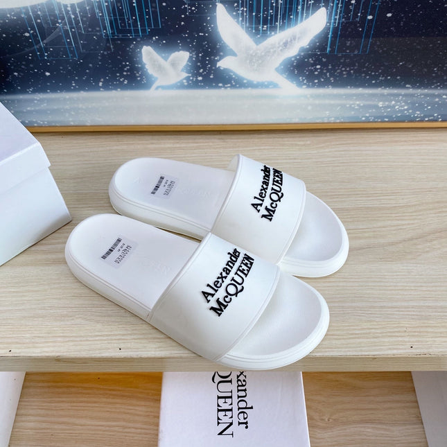 SLIDES SANDAL IN WHITE TPU SINGLE STRAP LOGO