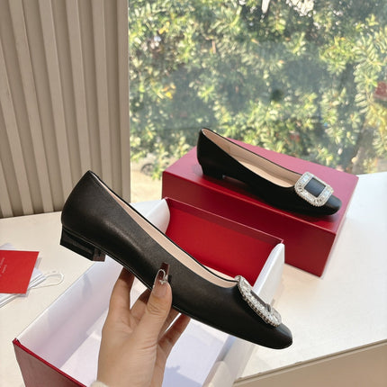 BELLE VIVIER BALLERINAS IN BLACK SMOOTH LAMBSKIN