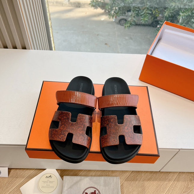 CHYPRE SANDAL IN PECAN BROWN LIZARD SKIN