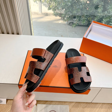 CHYPRE SANDAL IN PECAN BROWN LIZARD SKIN