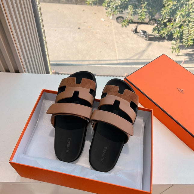 CHYPRE SANDAL IN BRONZE BROWN SUEDE AND CALFSKIN