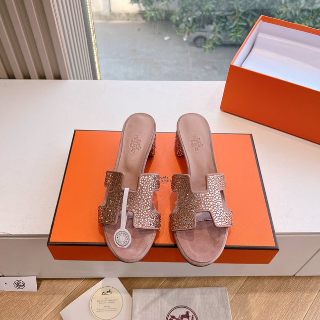 0ASIS SANDAL IN BLUSH PINK SUEDE WITH CRYSTALS