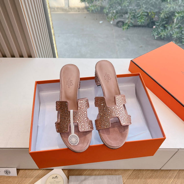 0ASIS SANDAL IN BLUSH PINK SUEDE WITH CRYSTALS