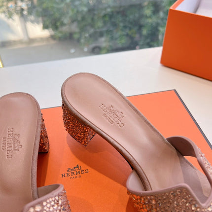 0ASIS SANDAL IN BLUSH PINK SUEDE WITH CRYSTALS