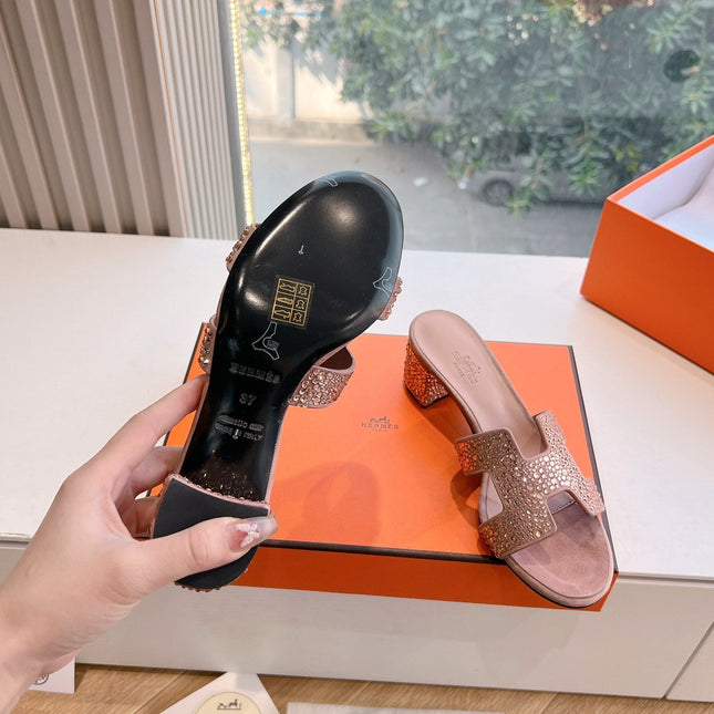 0ASIS SANDAL IN BLUSH PINK SUEDE WITH CRYSTALS