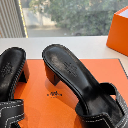 0ASIS SANDAL IN BLACK MIX WHITE CALFSKIN