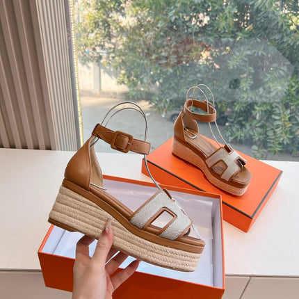 ELDA ESPADRILLE IN WHITE FABRIC AND BRONZE BROWN CALFSKIN