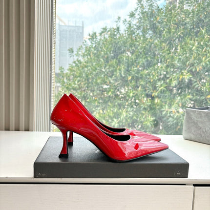 HIGH PUMPS IN CLASSIC RED PATENT CALFSKIN