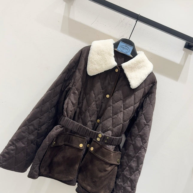 PRADA 25S WOOL SHEEPSKIN COAT 244