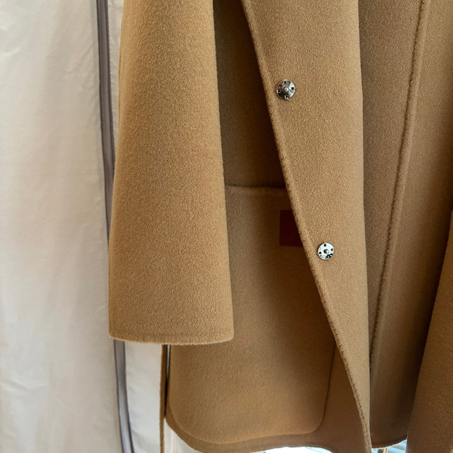 Loewe Coat Khaki Brown Cashmere