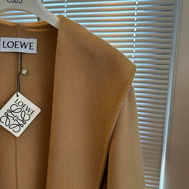 Loewe Coat Khaki Brown Cashmere