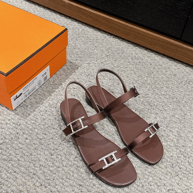 BUCKLE SANDAL CHOCOLATE CALFSKIN