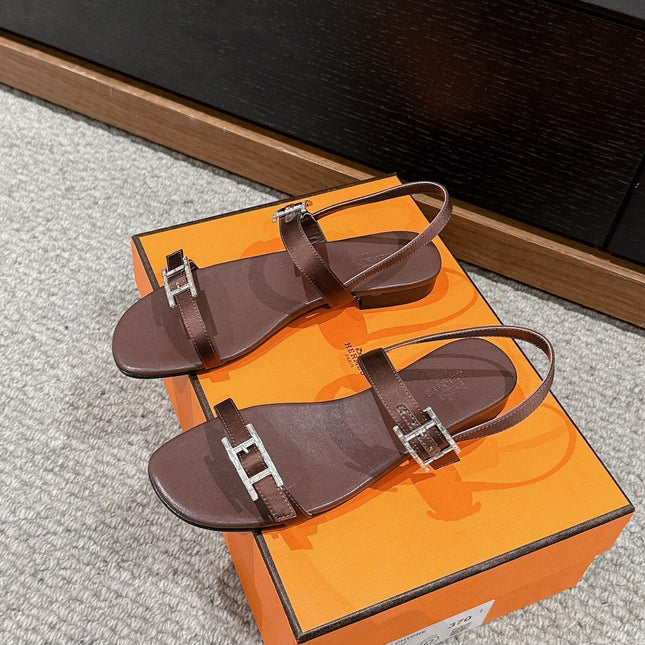 BUCKLE SANDAL CHOCOLATE CALFSKIN