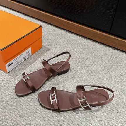 BUCKLE SANDAL CHOCOLATE CALFSKIN