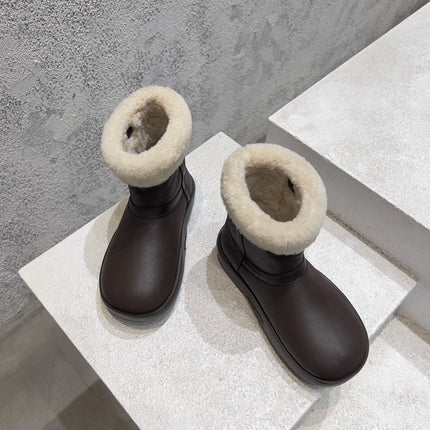 ANKLE BOOTS IN CHOCOLATE BROWN LAMBSKIN WITH SHEARLING LINING