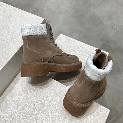 HADDOCK LACE-UP ANKLE BOOT IN WALNUT BROWN SUEDE