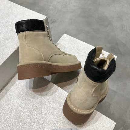 HADDOCK LACE-UP ANKLE BOOT IN KHAKI BROWN SUEDE