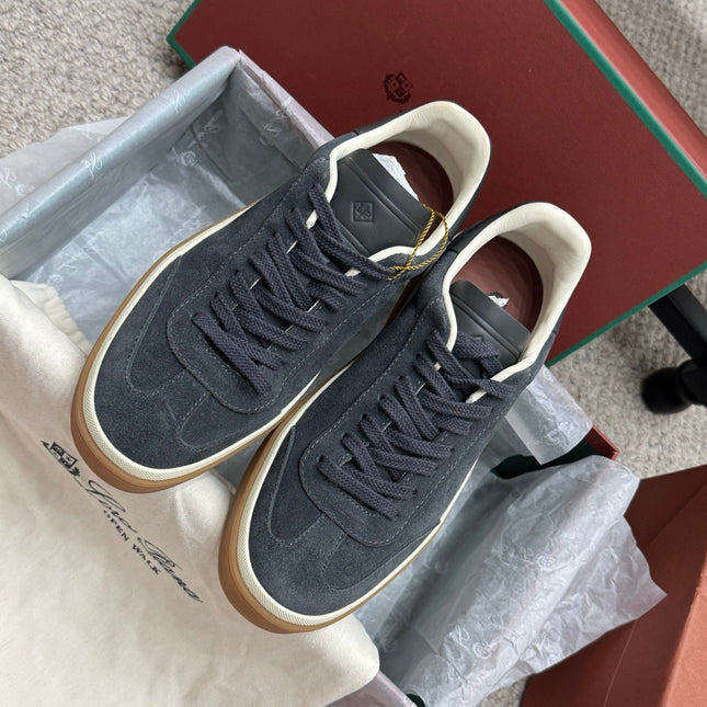 LP SNEAKERS IN DARK GREY SUEDE CONTRAST TRIM