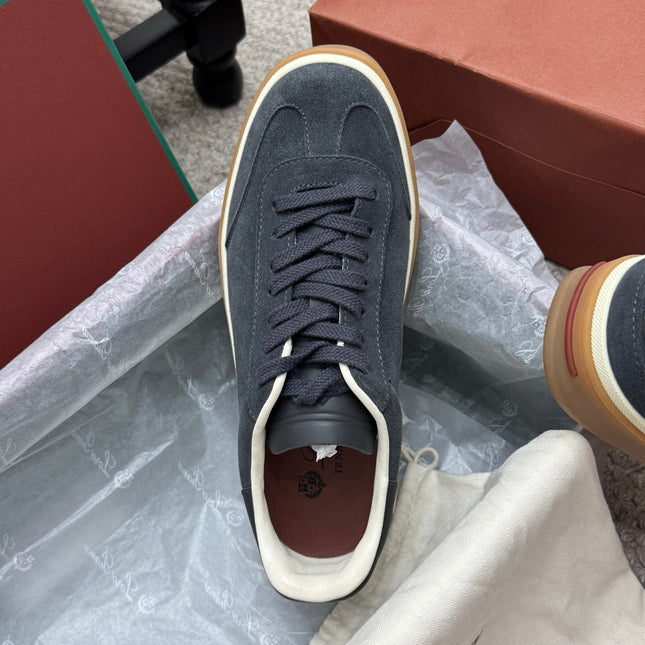 LP SNEAKERS IN DARK GREY SUEDE CONTRAST TRIM