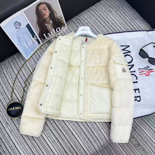 MONCLER 25S TEDDY FLEECE ROUND-NECK JACKET 193