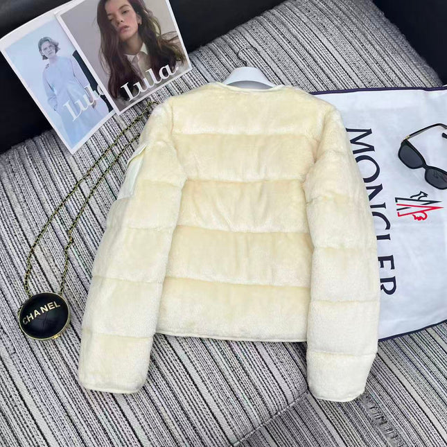 MONCLER 25S TEDDY FLEECE ROUND-NECK JACKET 193