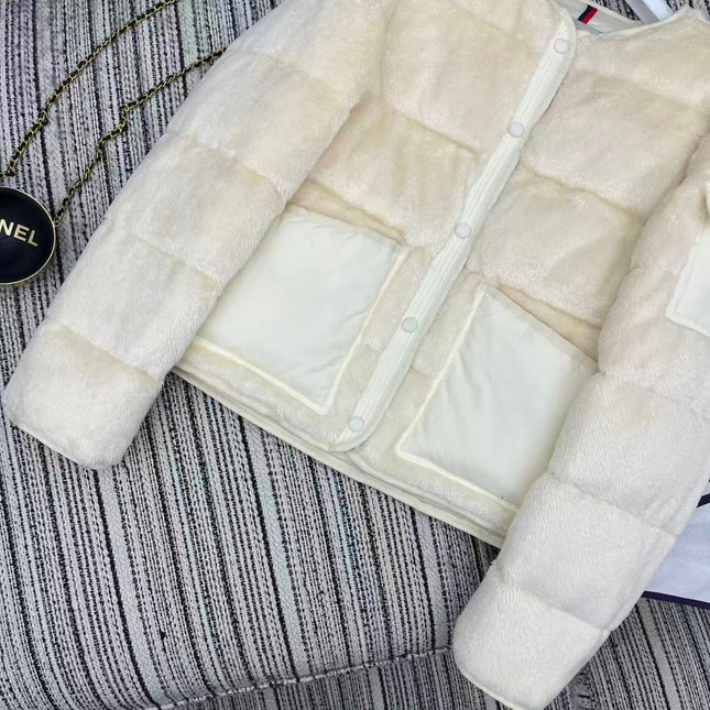 MONCLER 25S TEDDY FLEECE ROUND-NECK JACKET 193