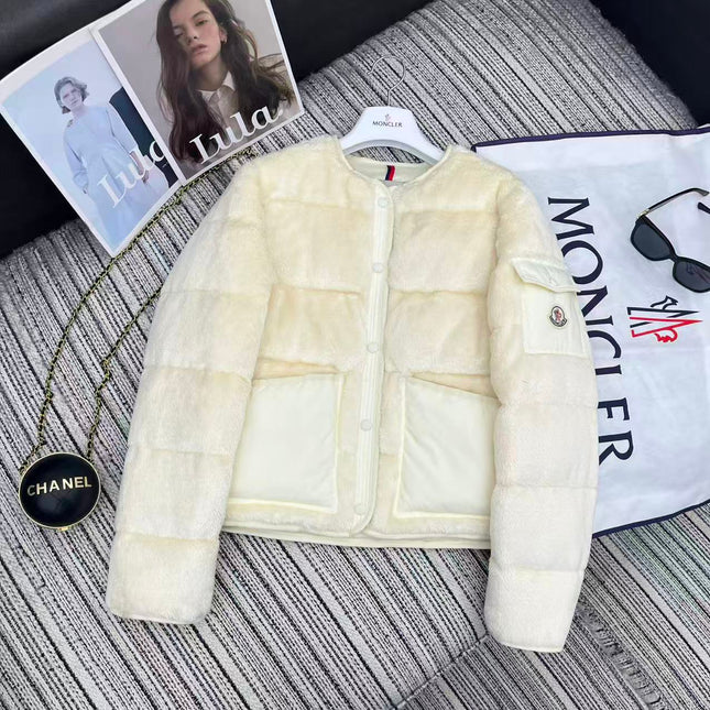 MONCLER 25S TEDDY FLEECE ROUND-NECK JACKET 193