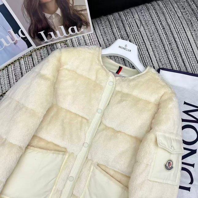 MONCLER 25S TEDDY FLEECE ROUND-NECK JACKET 193