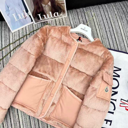 MONCLER 25S TEDDY FLEECE ROUND-NECK JACKET 192