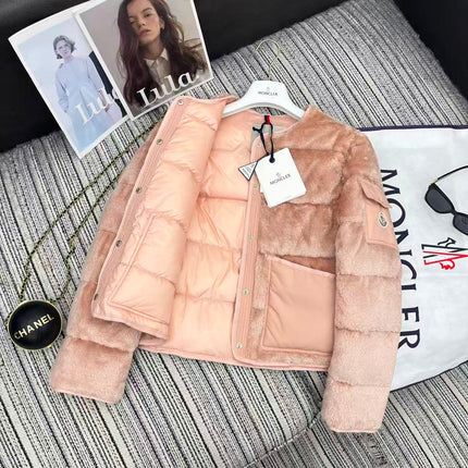 MONCLER 25S TEDDY FLEECE ROUND-NECK JACKET 192