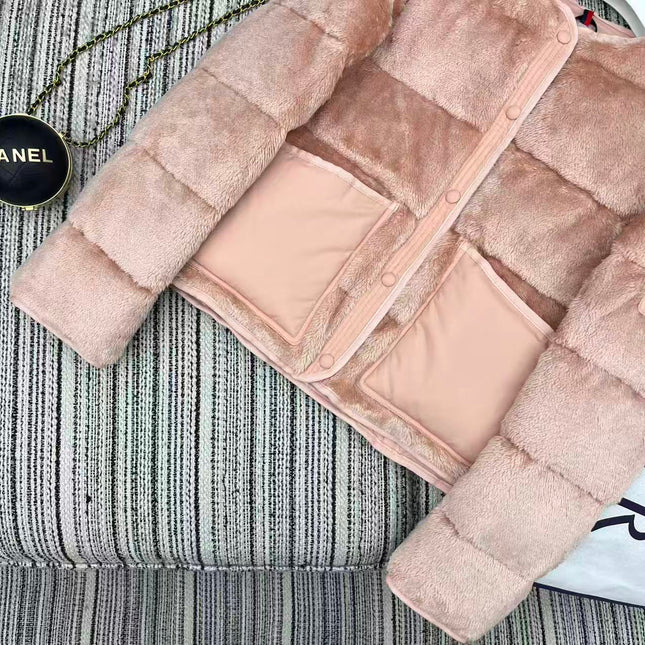 MONCLER 25S TEDDY FLEECE ROUND-NECK JACKET 192